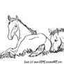 Horse Lineart 2 - Foals png.