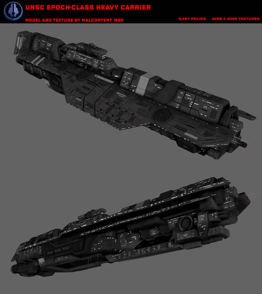 Halo: UNSC Epoch-class heavy carrier by Malcontent1692 on DeviantArt