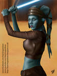 Aayla Secura jedi Star Wars fan art digital paint by Learningasidraw