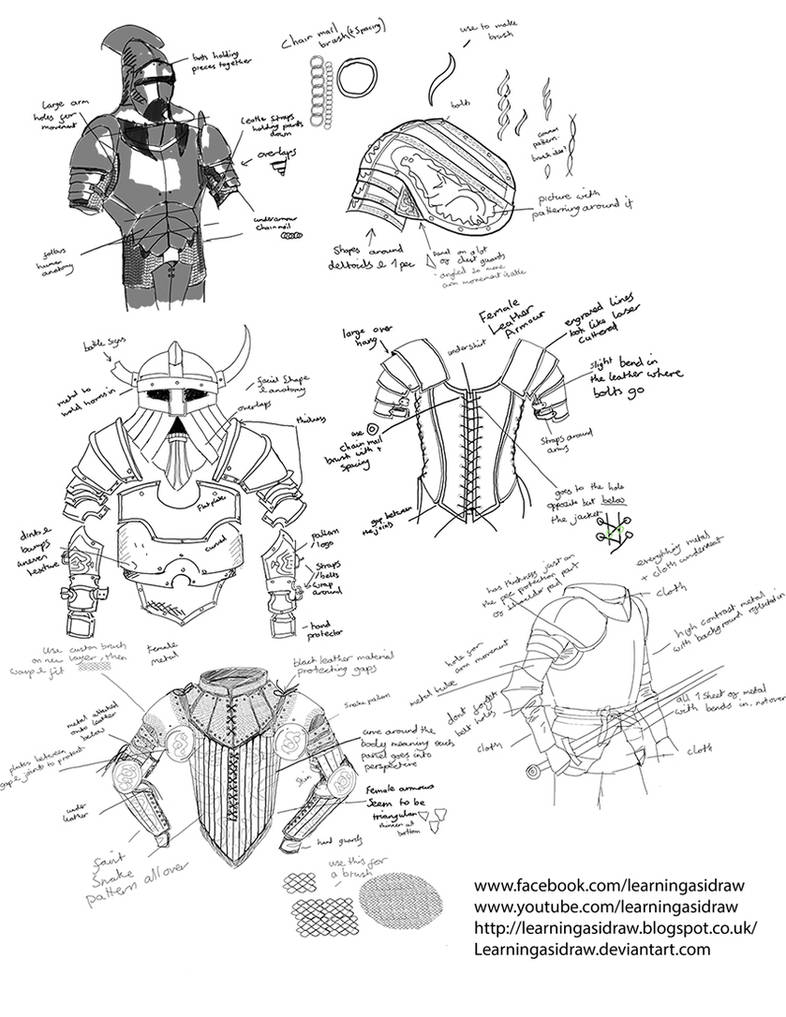 Armour Study page 01 by Learningasidraw on DeviantArt