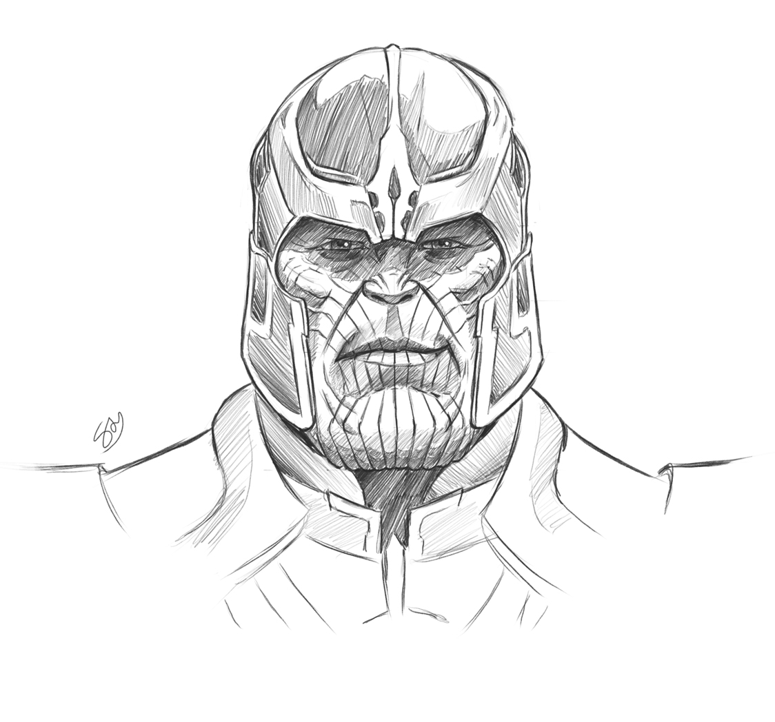 Thanos sketch (TUTORIAL) by Learningasidraw on DeviantArt
