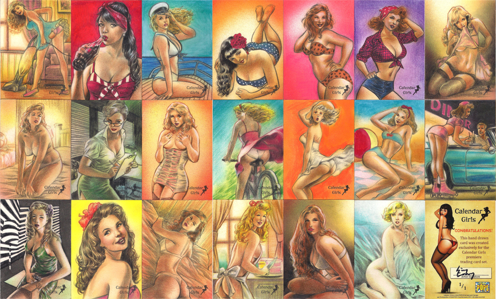 Calendar Girls Sketch cards