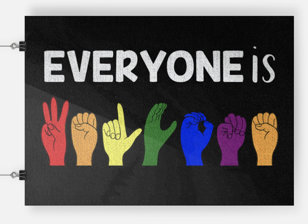 Queer Sign Language LGBT sign language everyone is welcome poster by popopy95 on DeviantArt