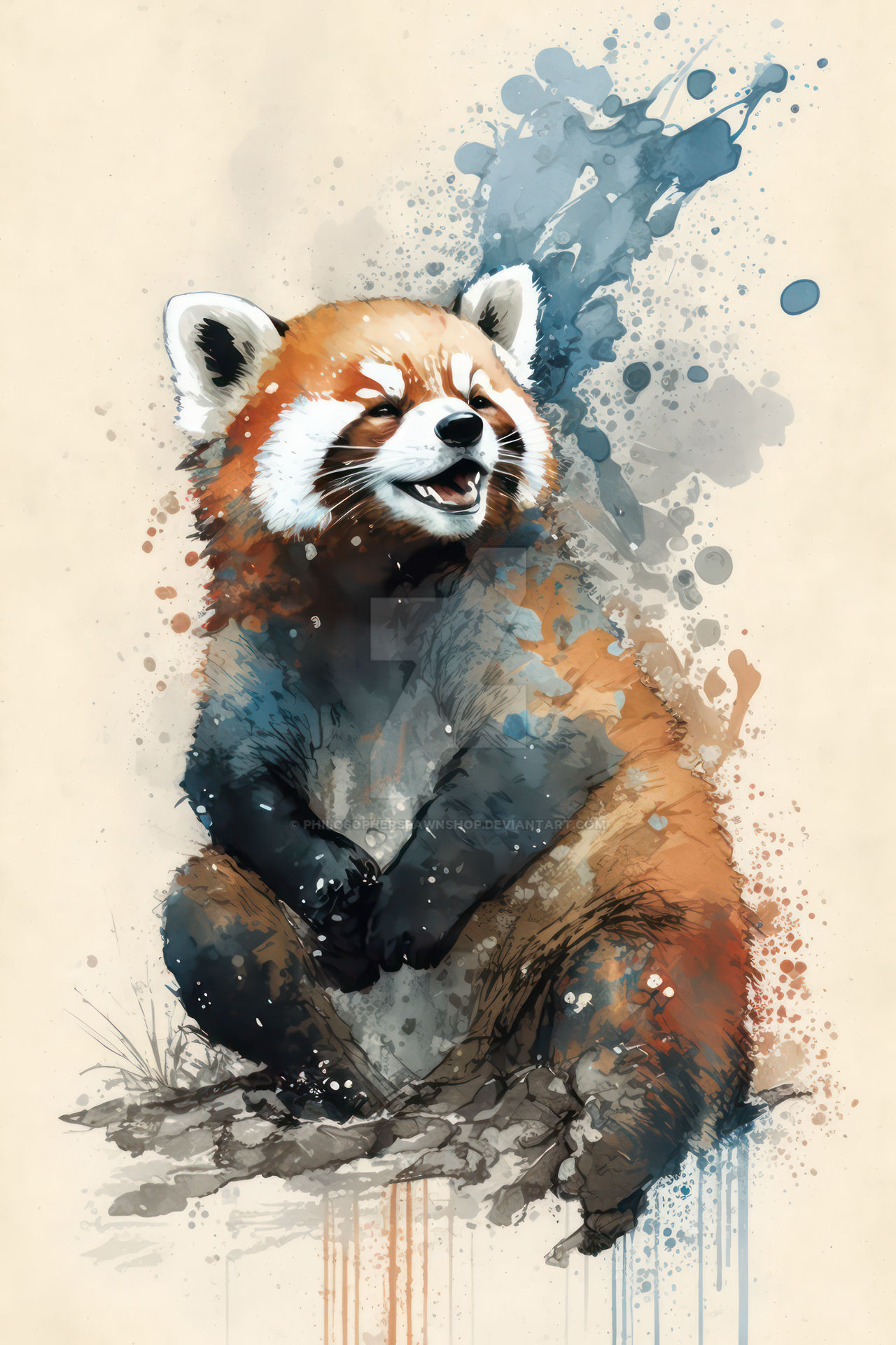 Happy red panda by PhilosophersPawnshop on DeviantArt