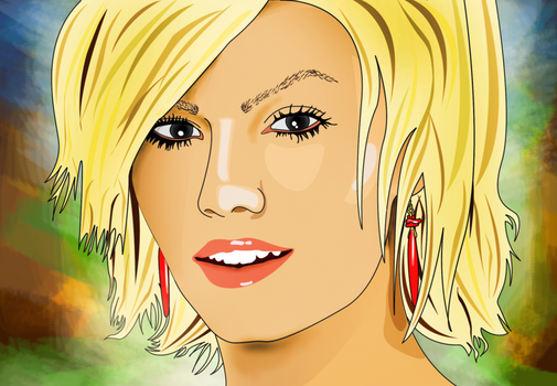 Elisha Cuthbert face in vector