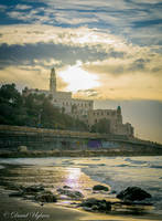 Beautiful sunset in Tel-Aviv, Israel