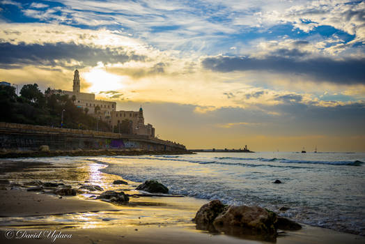 Beautiful sunset in Tel-Aviv, Israel