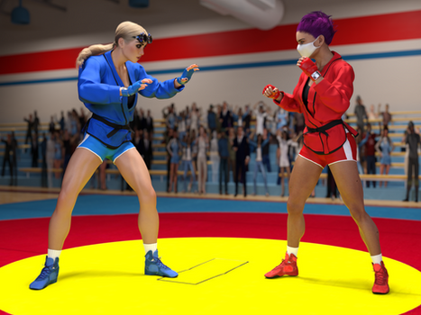 Combat Sambo Exhibition - Jill vs Lisa by Bennecik