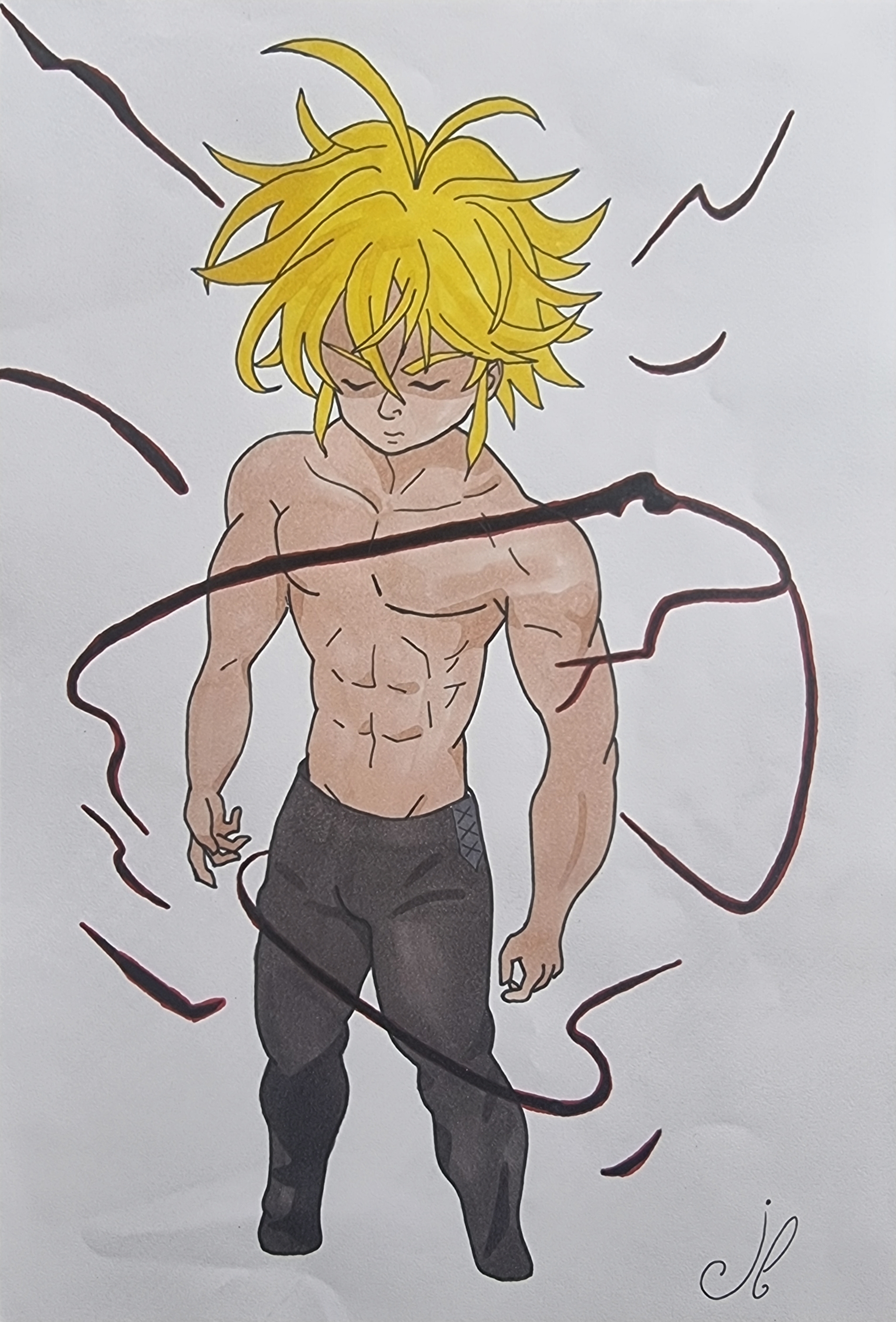 Meliodas from Seven Deadly Sins Anime, Speed Drawing