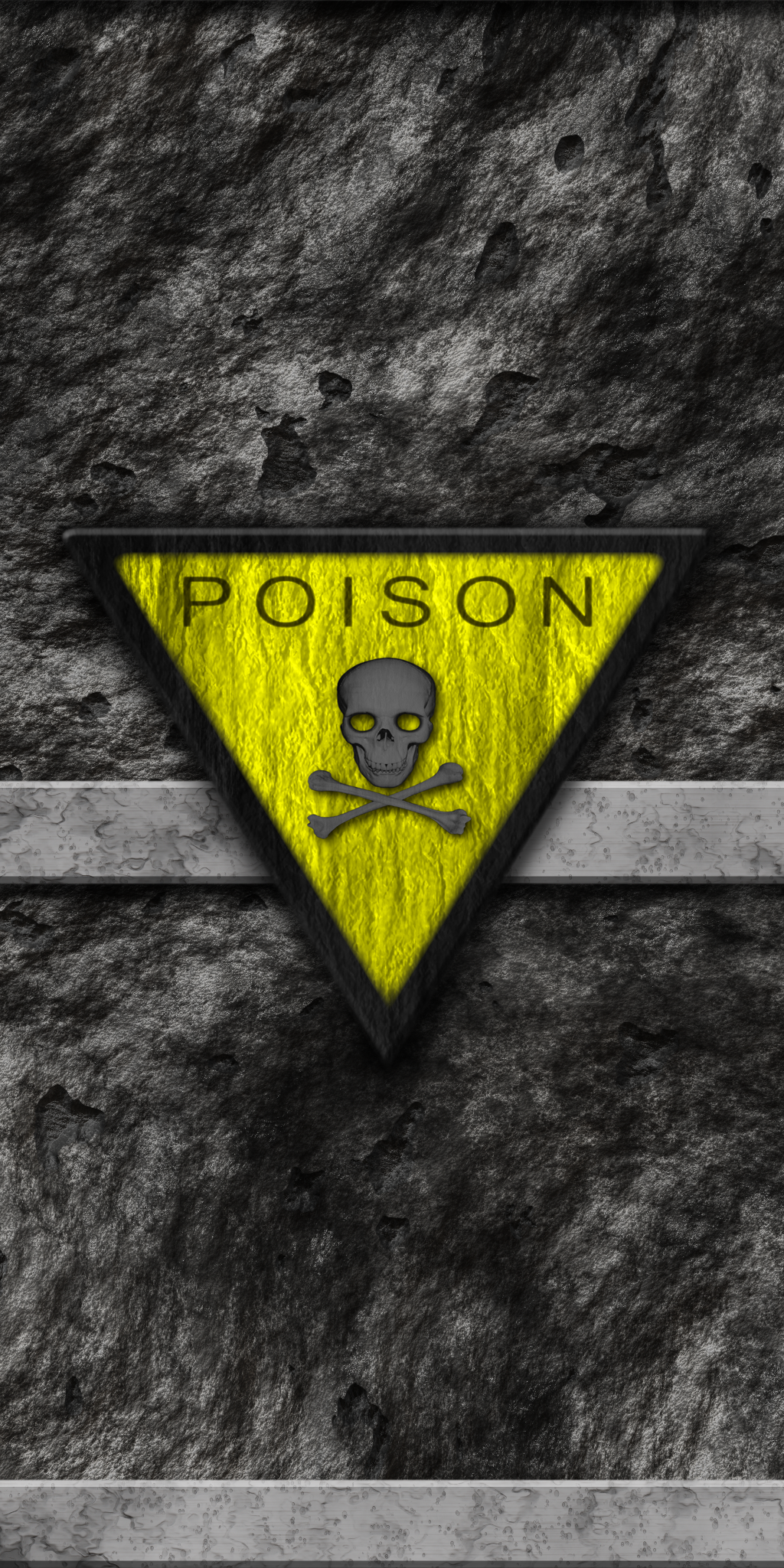 Stone/Cement Wall with Poison Sign