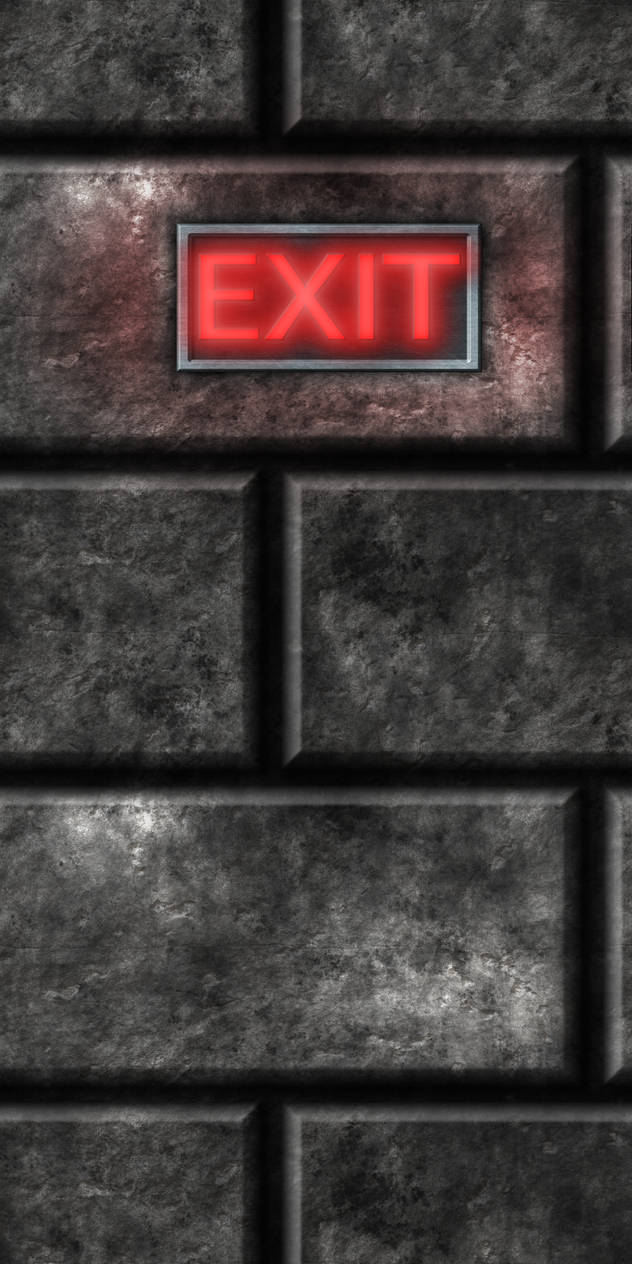 Grey Stone Bricks with Exit Sign remake by Hoover1979