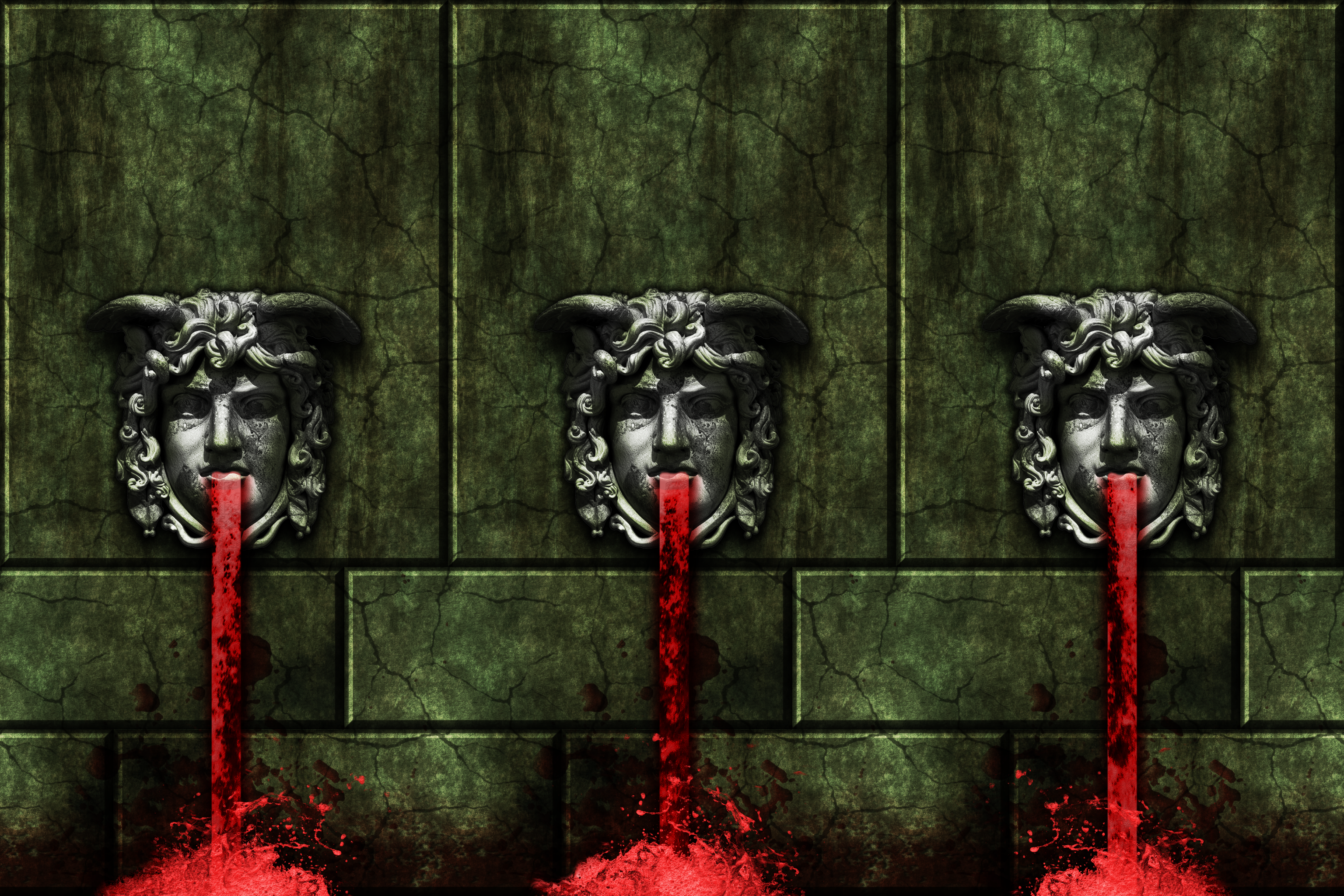 Green Bricks w/blood fountain (Remake) by Hoover1979