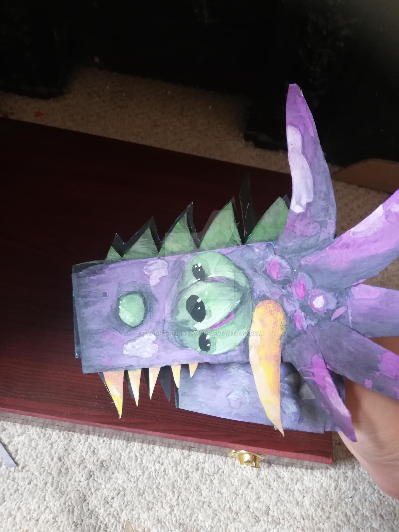 Dragon puppet I painted by TrashAtThisTikTok on DeviantArt