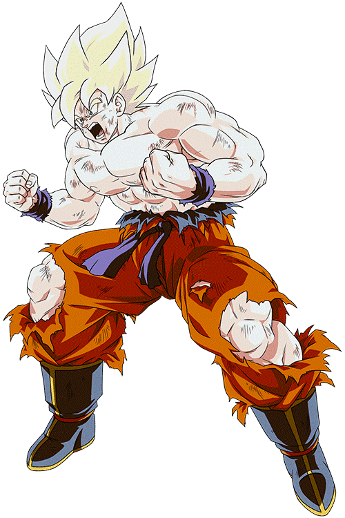 naive-heron903: The muscular Goku who was without a shirt was