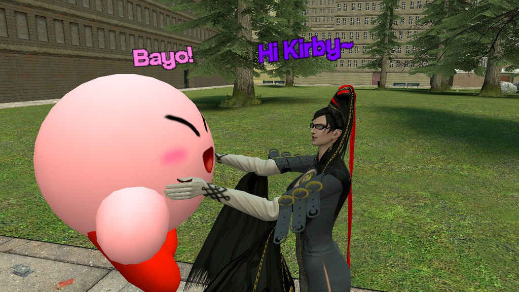 Kirby and Bayonetta