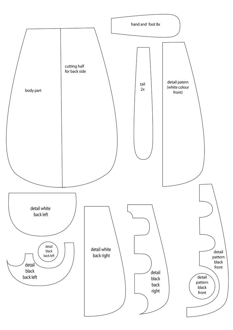 Plush Body Pattern honekoneko plush body pattern by sheffyne on DeviantArt