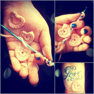 Tiny Crocheted Hearts