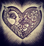 Owl Heart Tattoo Design 