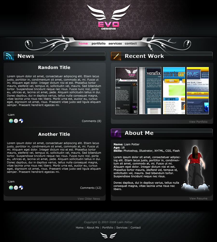 Evo Designs - New Portfolio by radioactivity