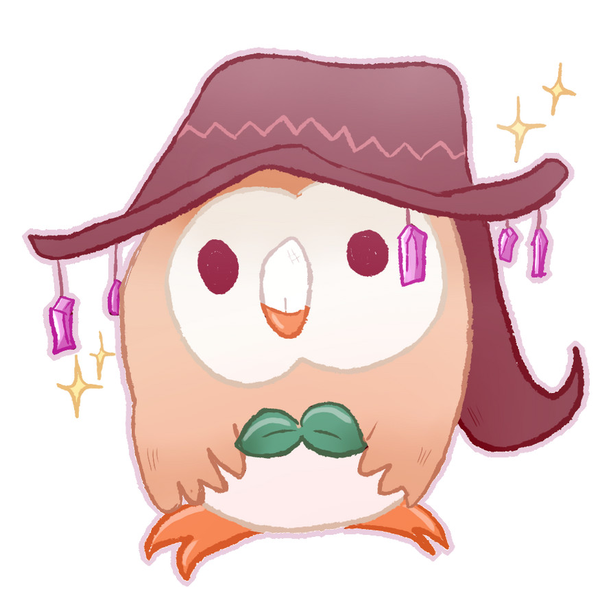 Pokemon Rowlet Robe Rowlet with a witch hat by Kiykou on DeviantArt
