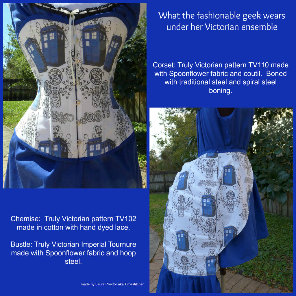 TARDIS Victorian underwear collage