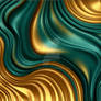 Gold and Jade Wavy Texture - Abstract Wallpaper