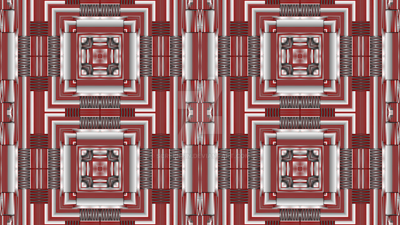 Red Steel Geometric Matrix Pattern