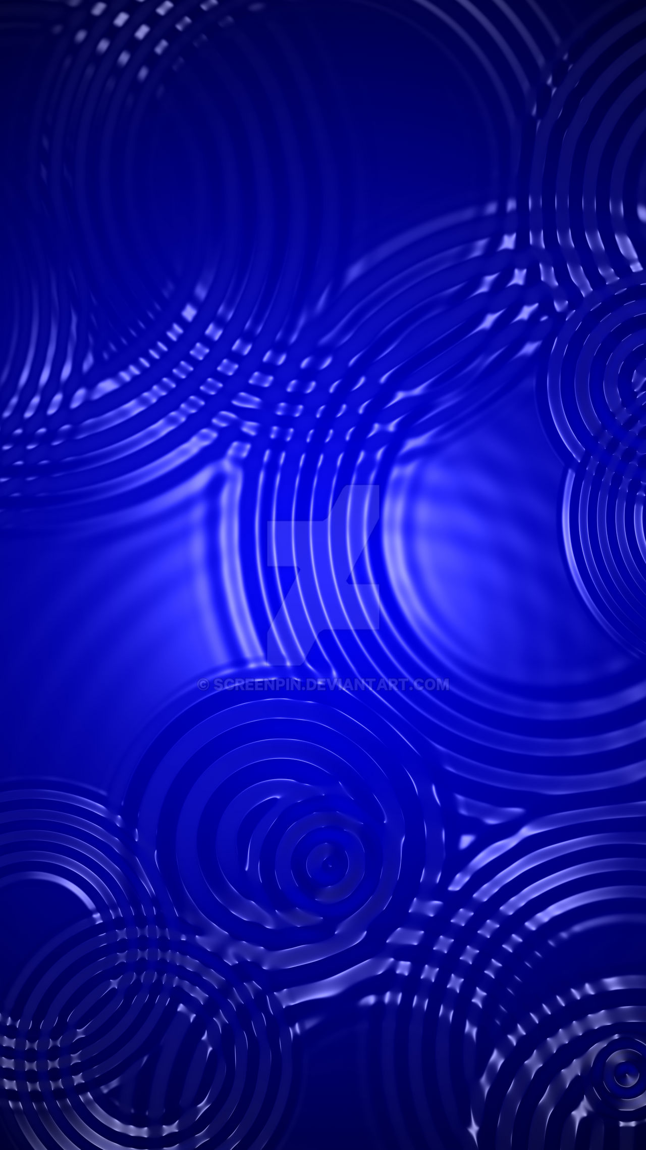 Deep Blue Ripple Circles