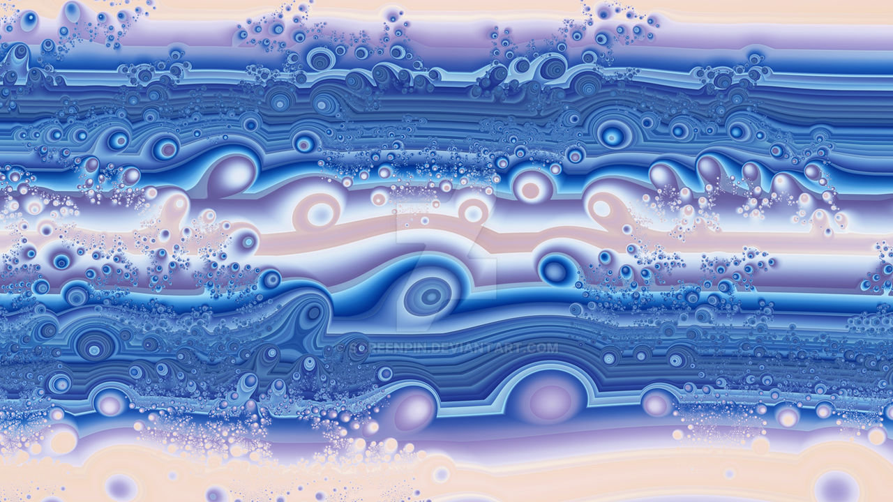 Abstract Blue Fractal Waves