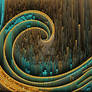 Golden Turquoise Abstract Flow