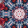 Red and Navy Geometric Abstract Pattern