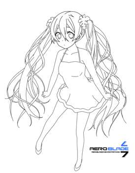 Miku Hatsune - Vocaloid(Lineart)