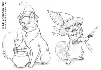Witchy Kitties - Sketch