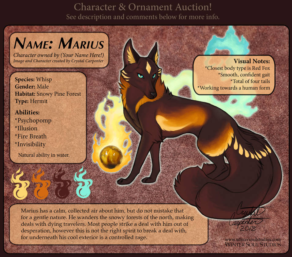 Character Auction - Marius - Closed by WinterSoulStudios on DeviantArt