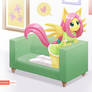 Fluttershy in a sofa