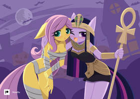 Fluttershy and Twilight Halloween