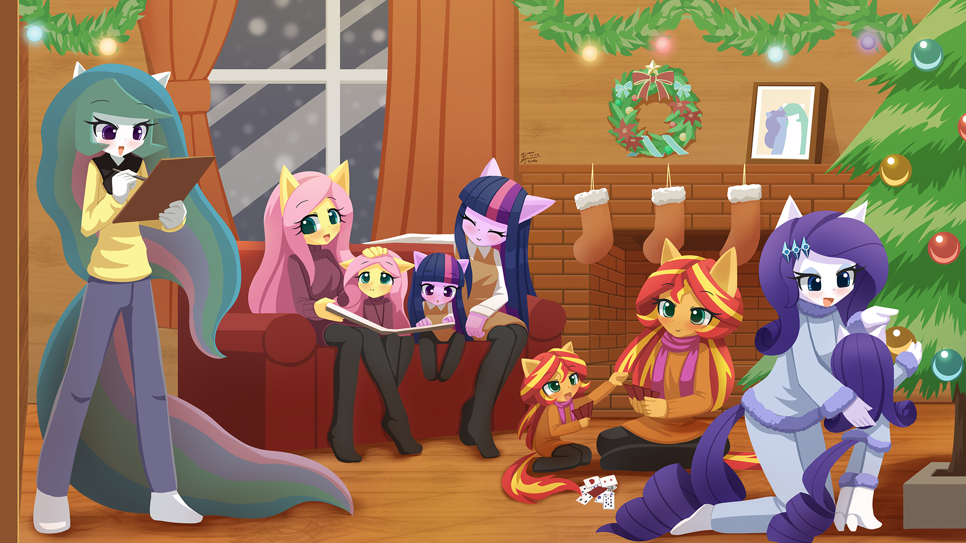 Commission Christmas-in-door by HowXu on DeviantArt