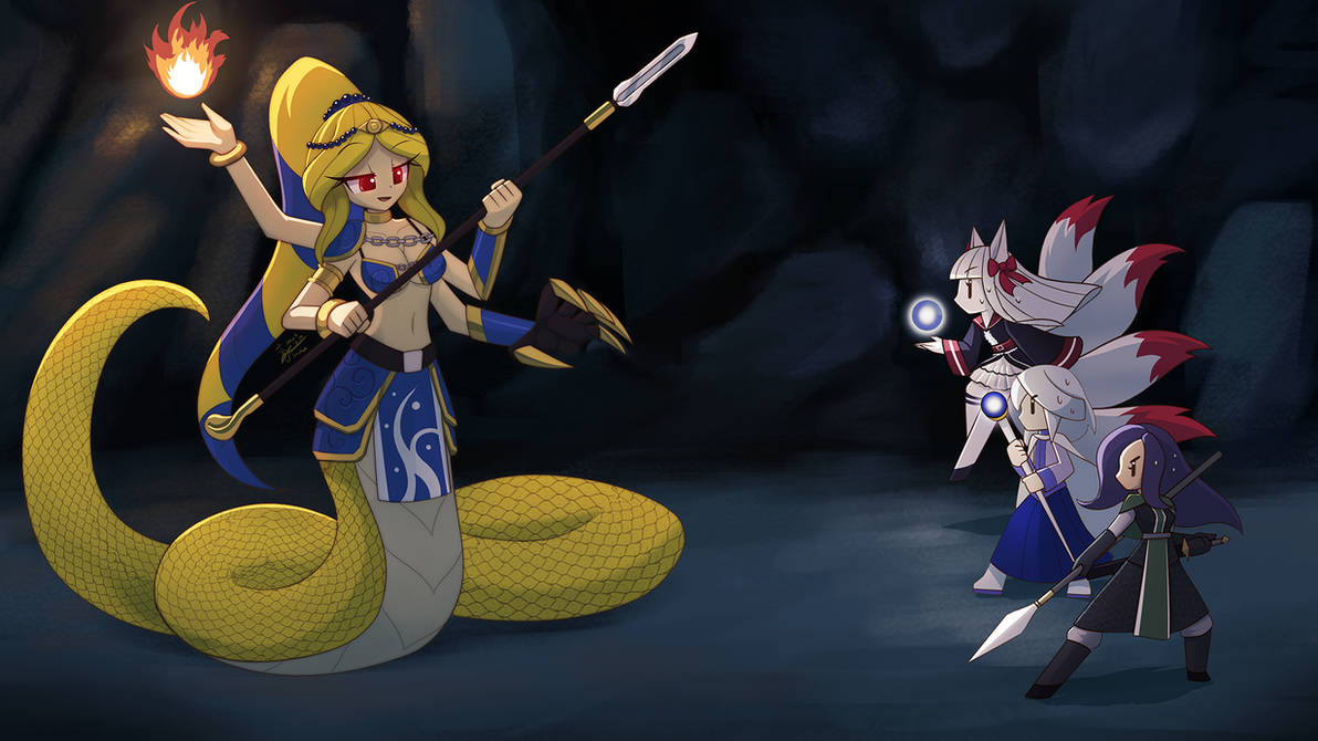 Lamia Female Ranger Commission Boss Fight against a Lamia by HowXu on DeviantArt