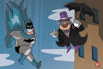 Classic Penguin vs Batman by art-E-Kan