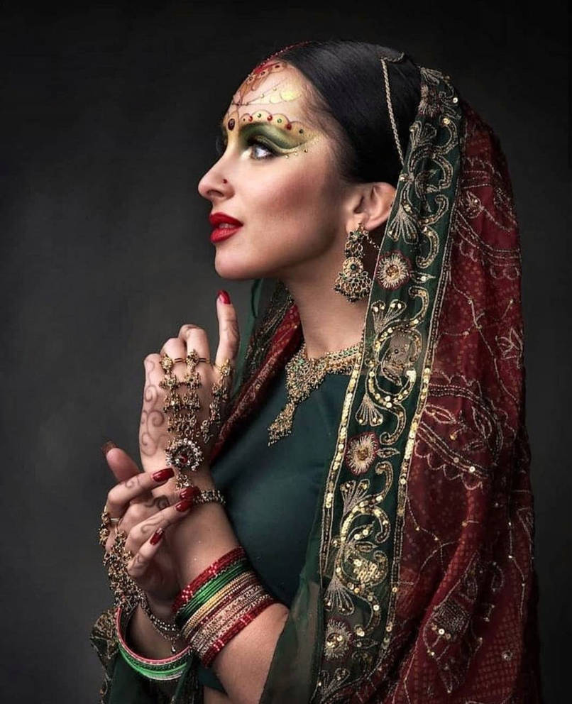 Indian Costume And Bridal Makeup Side