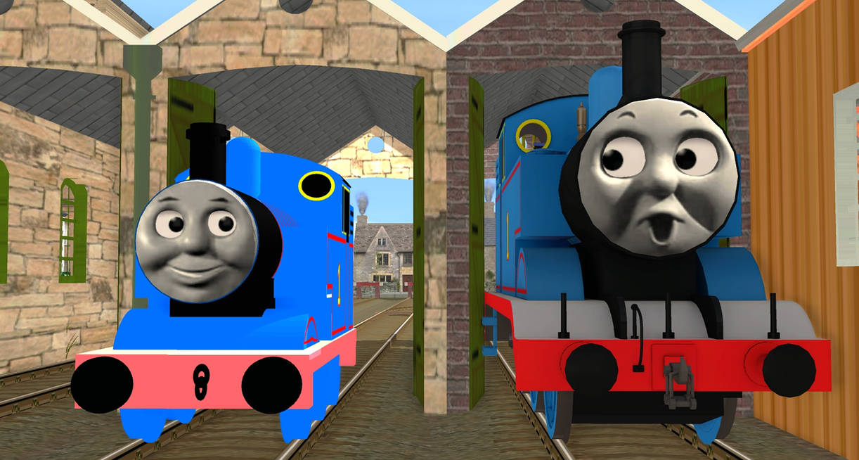 Less Detailed Thomas Thomas Meets His Low Poly Self by ZIOMEB25 on DeviantArt