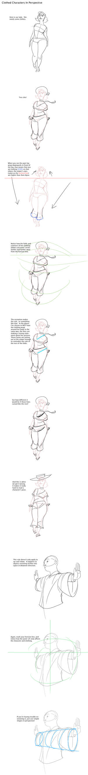 Clothed Characters in Perspective