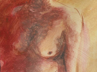 Nude Portrait Sketch In Oils