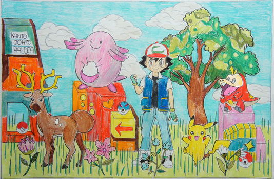 Ash Ketchum Cheerful Pokemon Team