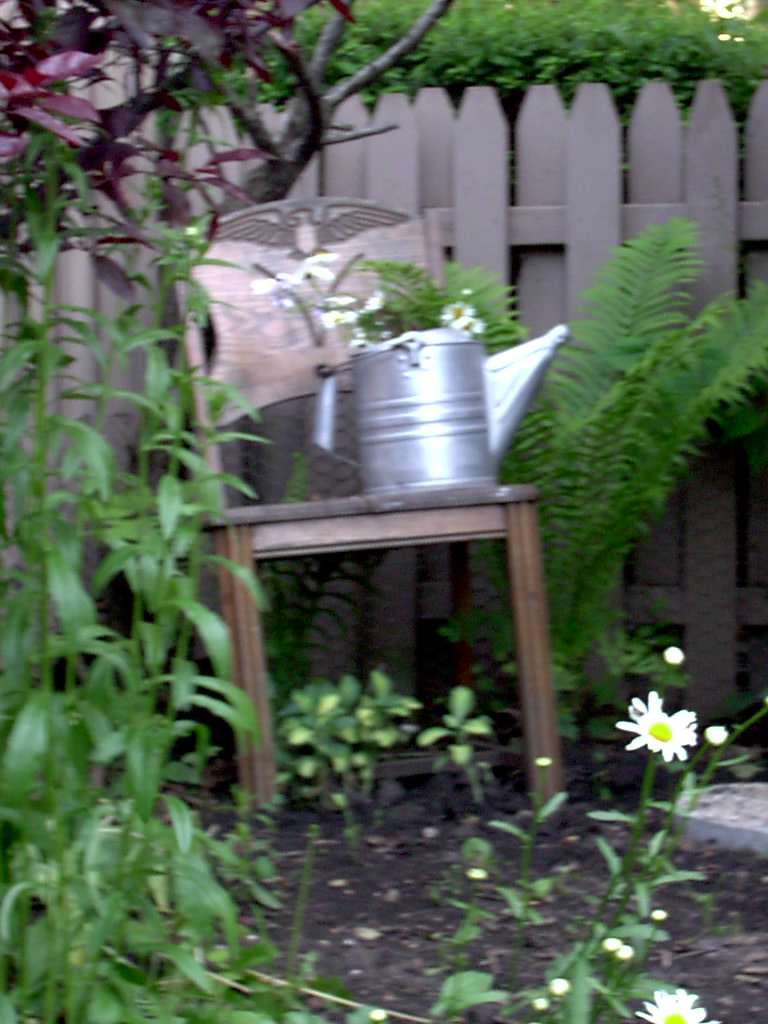 Chair with Metal Watering Can