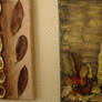 The leaves of plants and wood.
