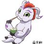 Gomamon and a Bowl of Rice