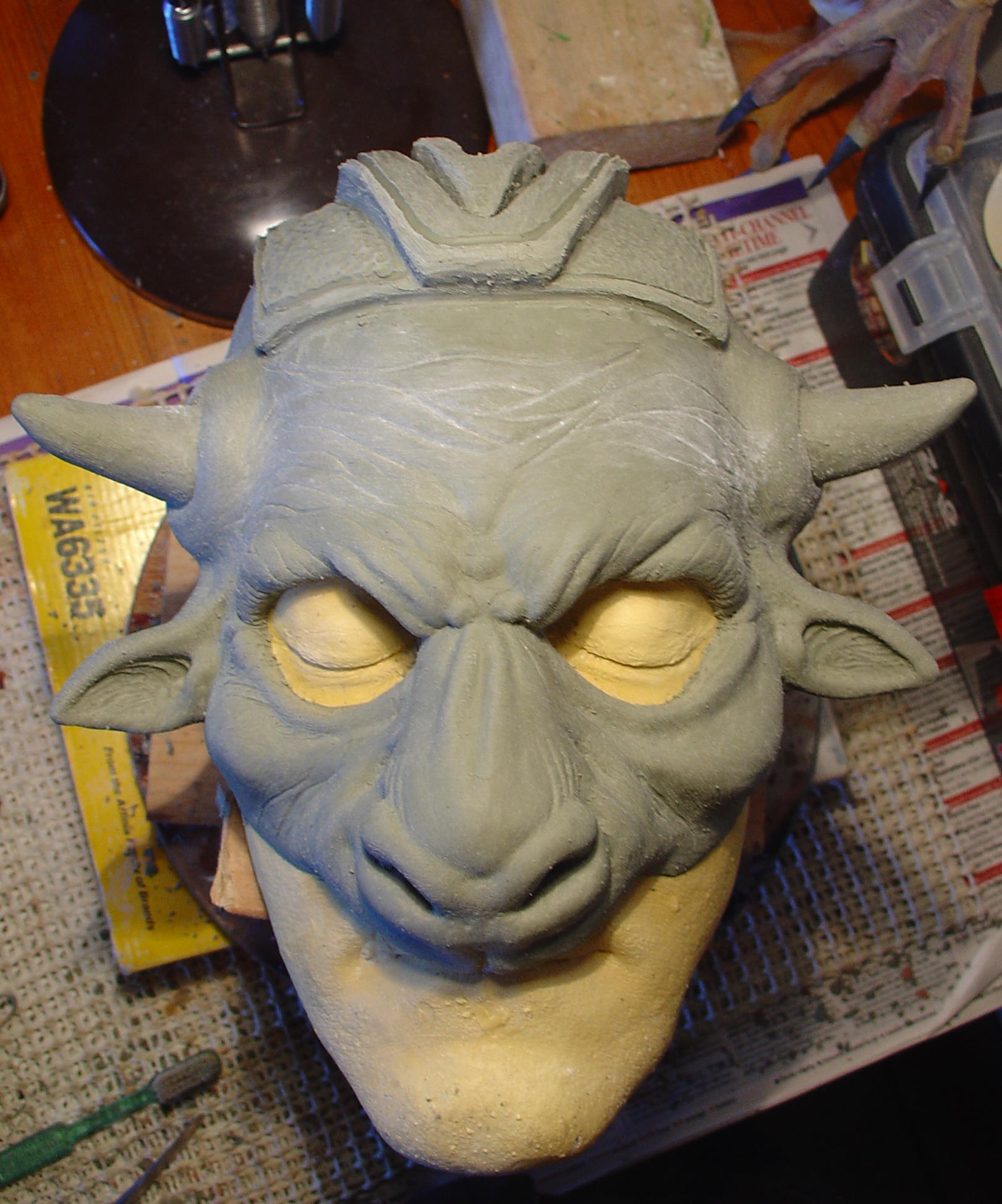 Minotaur mask sculpt work in progress