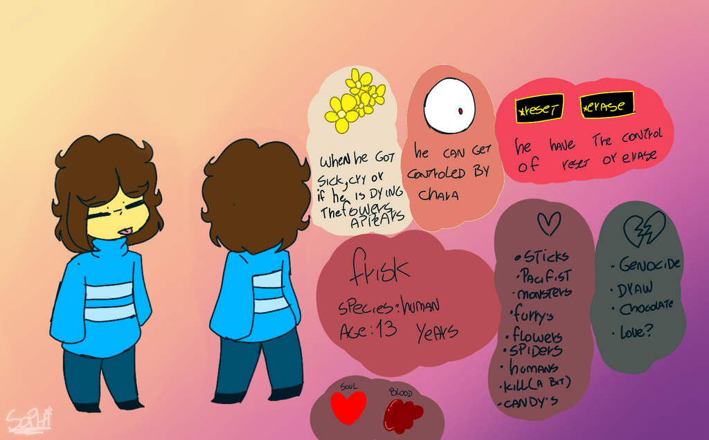 Frisk Reference Drawing Frisk reference sheet by sophisansfangirl on DeviantArt