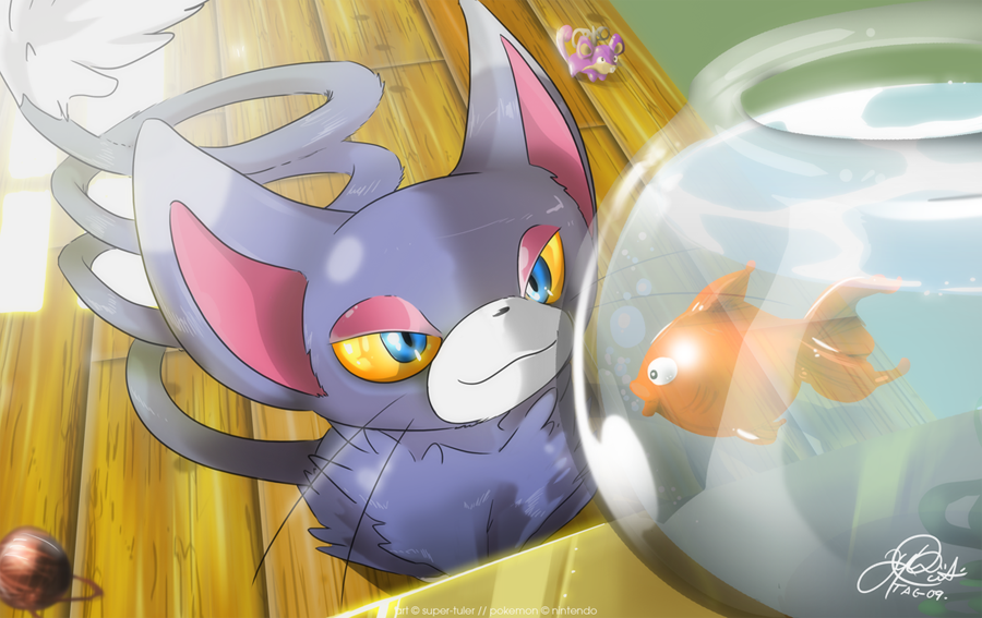 Glameow thinks Lunch by super-tuler